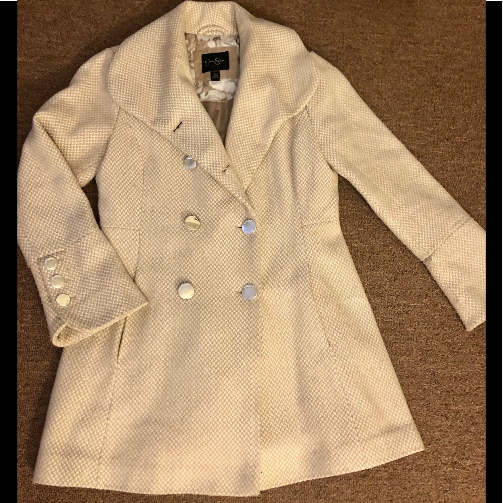 Fashion Jessica Simpson BascketWeave  Wool Coat